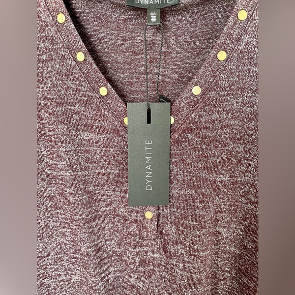 NWT Dynamite Long Sleeve Bodycon Tunique with Snaps - Picture 3 of 6